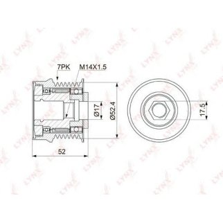 Шкив генератора LYNXauto PA-1150 фото