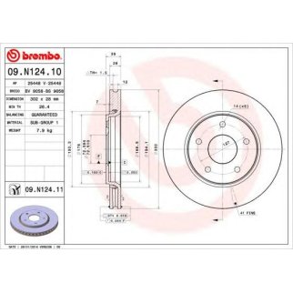 Диск тормозной brembo 09.N124.11 фото