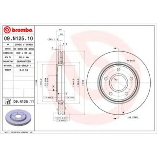 Диск тормозной brembo 09.N125.11 фото