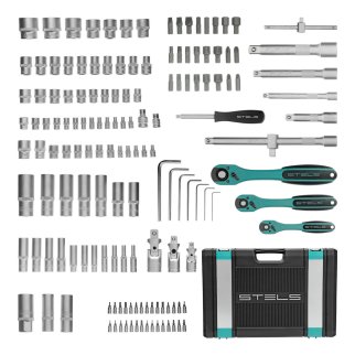 Набор инструмента 1/4" 3/8", 1/2" S2, усиленный кейс, 151пр. STELS фото 2