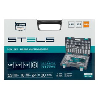 Набор инструмента 1/4" 3/8", 1/2" S2, усиленный кейс, 151пр. STELS фото 4