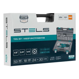 Набор инструмента 1/4" 3/8", 1/2" S2, усиленный кейс, 151пр. STELS фото 18