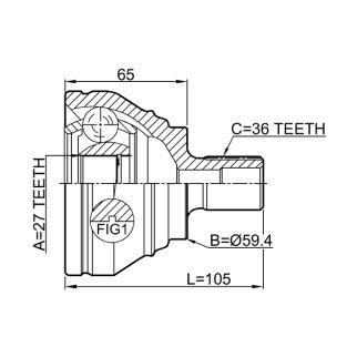 Шрус наружный 27x59.3x36 AUDI A3/S3/SPORTB./LIM./QU 2004-2013 FEBEST 2310-B6 фото 2
