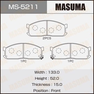 Колодки тормозные передние к-кт Masuma MS-5211 фото