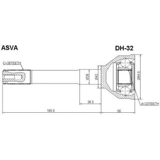 ШРУС наружный ASVA DH-3-2 фото