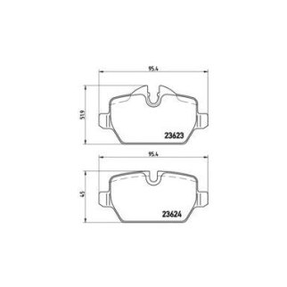 Колодки тормозные задние к-кт brembo P 06 037 фото