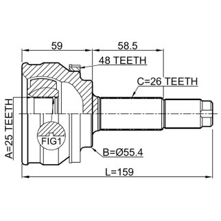 Шрус наружный 25X55.4X26 фото 2