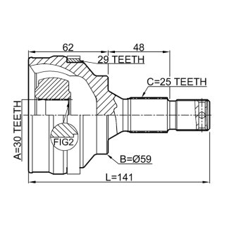 Шрус наружный 30X59X25 фото 2