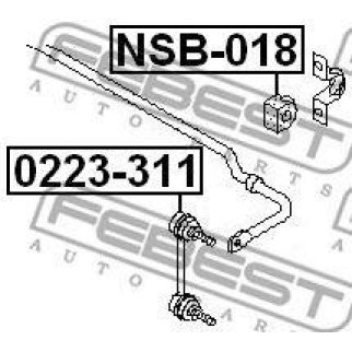Втулка (сайлентблок) заднего стабилизатора FEBEST NSB-018 фото