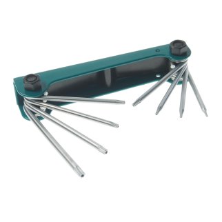 Набор ключей TORX складной, с отверстием (Т5H-Т20H) 8пр ROCKFORCE фото