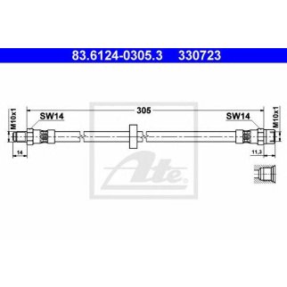 Шланг тормозной ATE 83.6124-0305.3 фото