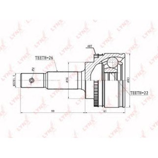 ШРУС наружный LYNXauto CO7502A фото