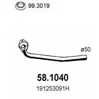 Приемная труба глушителя ASSO 58.1040 фото