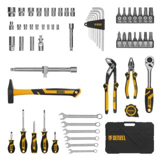 Набор инструмента 64 пред. 1/2", 1/4", CrV, S2 DENZEL фото 2