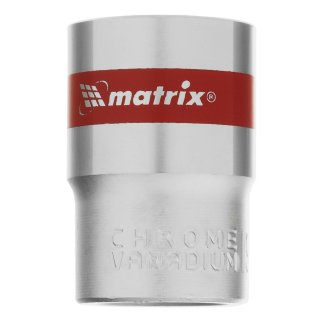 Головка торцевая, 19 мм, 6-гранная, CrV, под квадрат 1/2, хромированная MATRIX 13119 фото 3