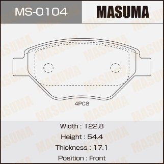 MS-0104_колодки дисковые! передние Renault Megane 1.4i 16V 98HP 02-03 фото