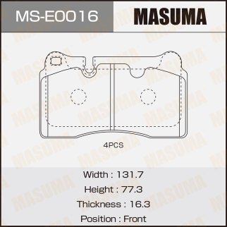 Колодки тормозные передние к-кт Masuma MS-E0016 фото