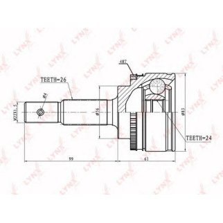 ШРУС наружный LYNXauto CO7504A фото