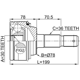 ШРУС НАРУЖНЫЙ30X78X36 (FEBEST) фото 2