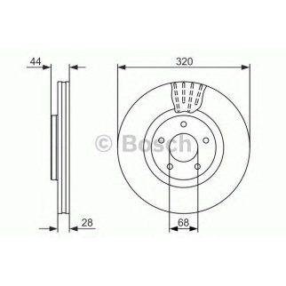 Диск тормозной передний вентилируемый BOSCH 0 986 479 679 фото