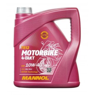 Масло моторное MANNOL MOTORBIKE 10W-40 синтетическое 4 л 1963 фото