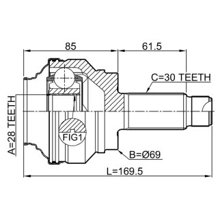 ШРУС наружный задний FEBEST 1910E70R фото 2