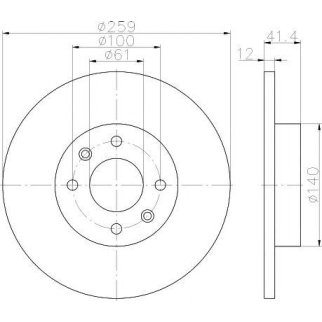 Диск тормозной передний не вентилируемый MINTEX MDC2087 фото