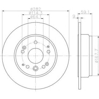 Диск тормозной задний Hella 8DD 355 120-321 фото