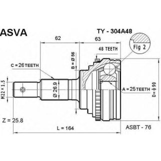 ШРУС наружный ASVA TY30-4A48 фото