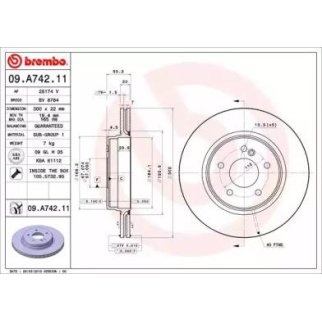 Диск тормозной brembo 09.A742.11 фото