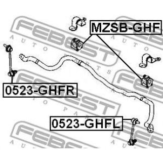 0523GHFL_тяга стабилизатора переднего левая! Mazda 6 07> фото