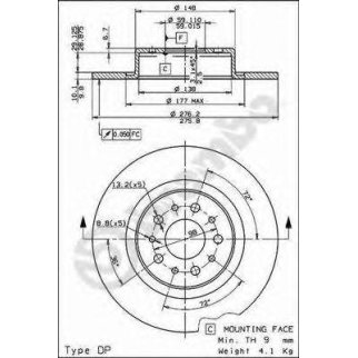 Диск тормозной brembo 08.7861.11 фото