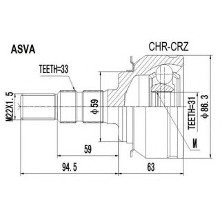 ШРУС наружный ASVA CHRC-RZ фото