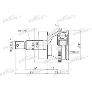 Шрус привода PATRON PCV8728 фото