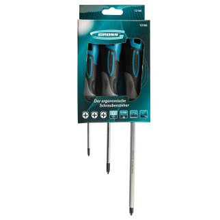 Набор отвёрток PH3 шт, S2, трехкомпонентная рукоятка GROSS фото 4