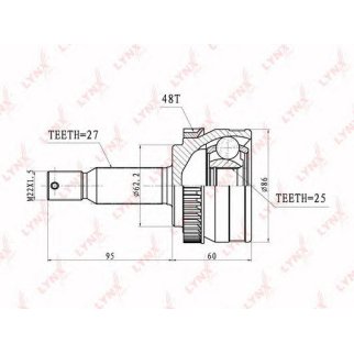 ШРУС наружный передний LYNXauto CO-3626A фото
