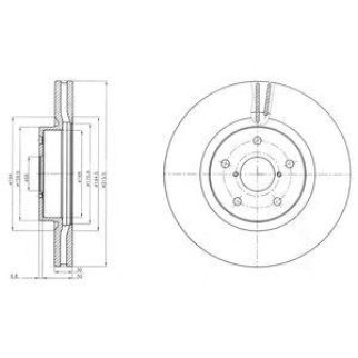 Диск тормозной передний вентилируемый DELPHI BG9084 фото