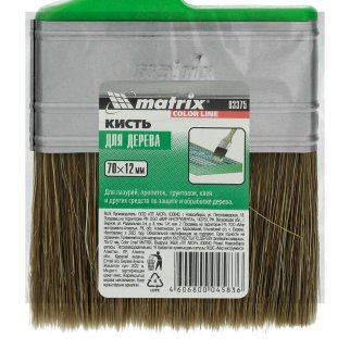 Кисть флейцевая "РАБОТЫ ПО ДЕРЕВУ"  70*12 мм MATRIX фото 4