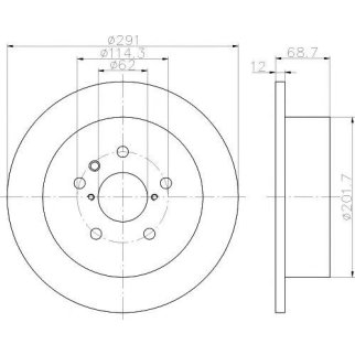 Диск тормозной задний MINTEX MDC1511 фото