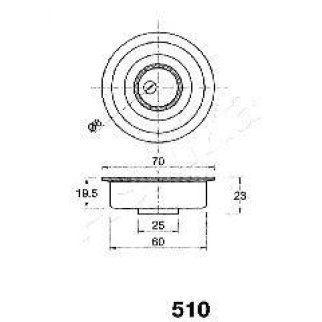 Ролик-натяжитель ремня ГРМ ashika 45-05-510 фото