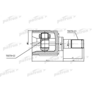 Шрус привода PATRON PCV1168 фото