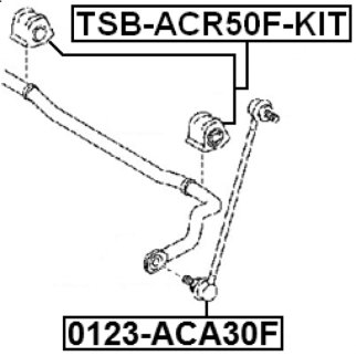 Втулка переднего стабилизатора FEBEST TSB-ACR50F-KIT фото 2 Втулка переднего стабилизатора FEBEST TSB-ACR50F-KIT фото 2