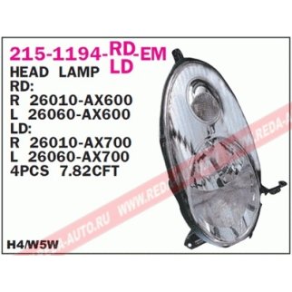 Фара левая DEPO 215-1194L-LD-EM фото