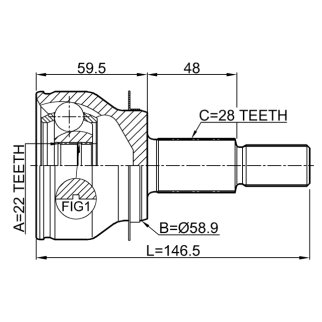 0510-BMAT_ШРУСа наружный к-кт! 22x58.9x28 Mazda 3 13-16 фото 2