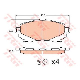 Колодки тормозные передние к-кт TRW GDB3580 фото