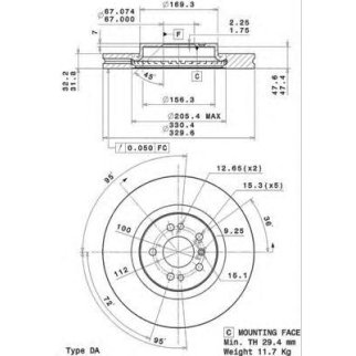 Диск тормозной brembo 09.R104.11 фото