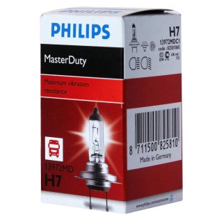 Лампа 24V H7 70W +130% PX26d 3300K PHILIPS MasterDuty 1 шт. картон 13972MDC1 фото
