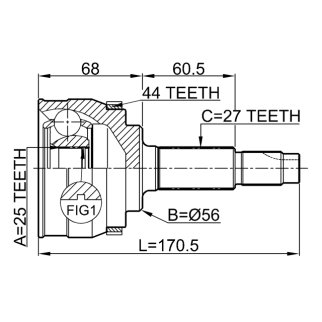 0210-065A44_ШРУС наружный к-кт! Nissan Bluebird HU13 2.0 SR20DE 91-95 фото 2