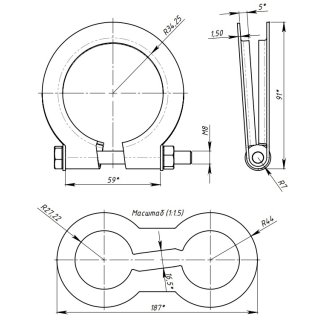 Хомут глушителя кольцевой 68мм. (ECLP 68) фото 3