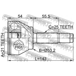 ШРУС наружный FEBEST 2110-FUS фото